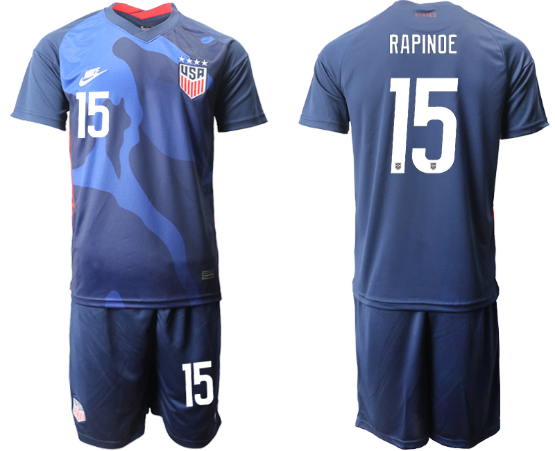 Men 2020-2021 Season National team United States away blue #15 Soccer Jersey